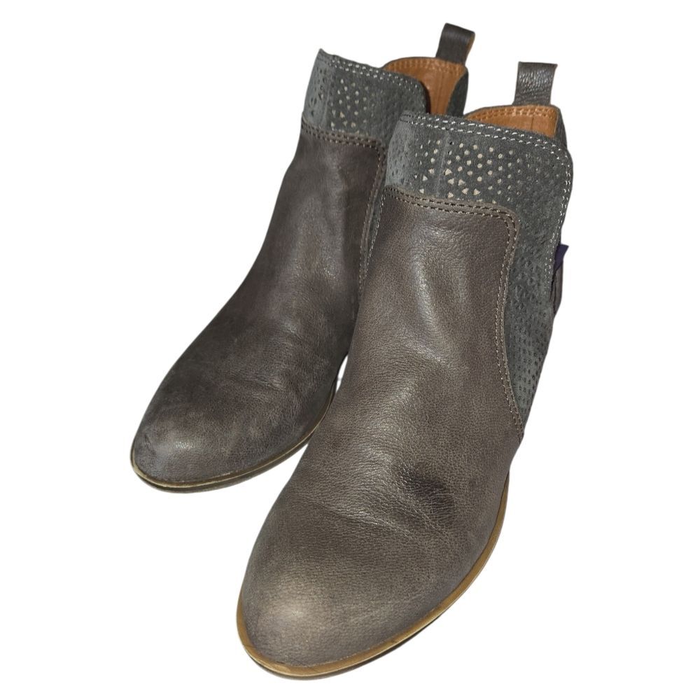Lucky Brand Perforated Brown Hue Ankle Boots Bootie 6.5 Women